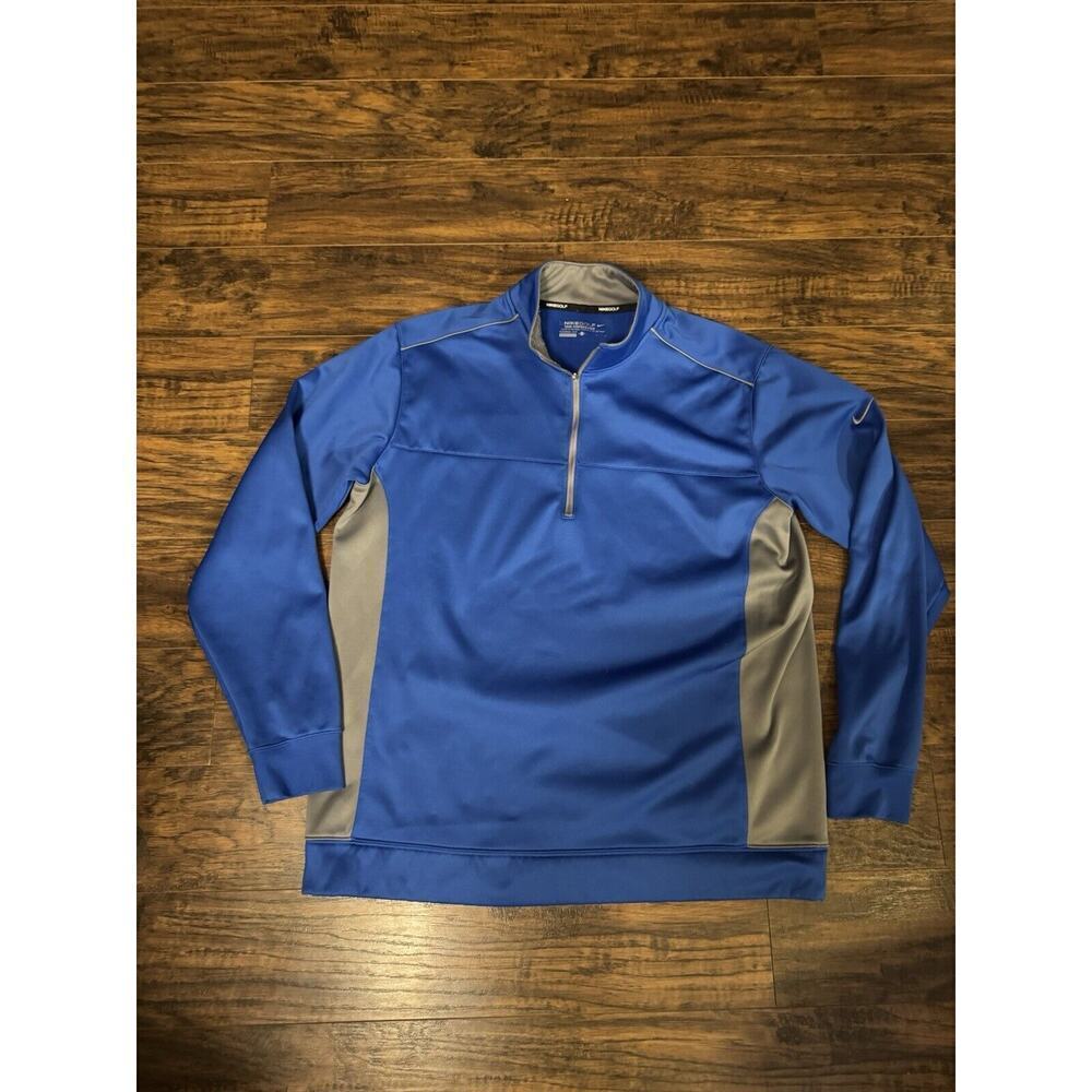 Nike Golf Tour Performance Therma-Fit 1/4 Zip Pullover Sweater Mens Blue Sz:L